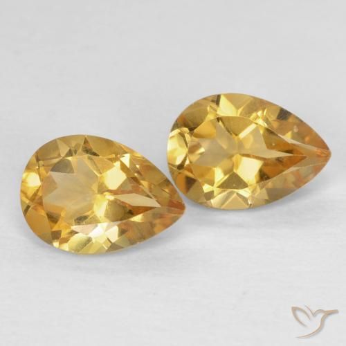 1.35克拉天然黄水晶，梨形，VVS-VS