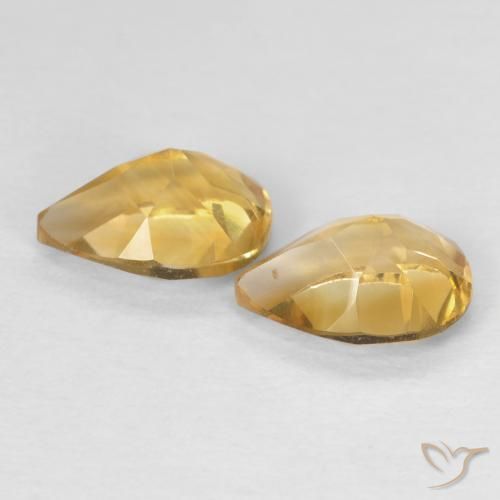 1.35克拉天然黄水晶，梨形，VVS-VS