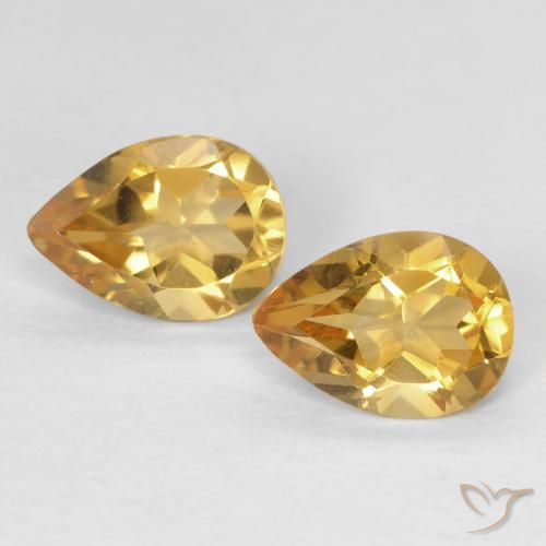 1.27ctw 天然 金色 黄水晶, 梨形, VVS