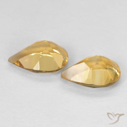 1.27克拉天然黄水晶，梨形，VVS