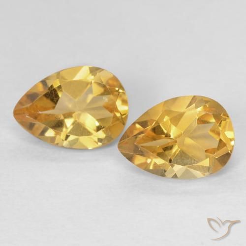 1.46ctw 天然 金色 黄水晶, 梨形, VVS-VS