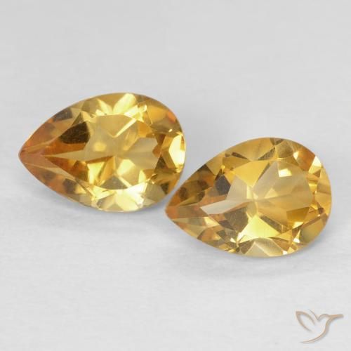 1.41ctw 天然 金色 黄水晶, 梨形, VVS