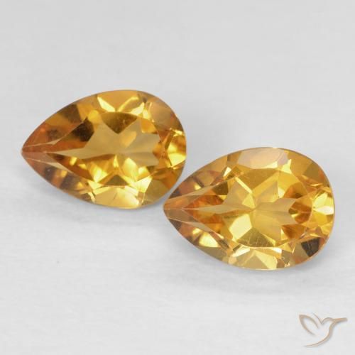 1.46ctw 天然 橙金 黄水晶, 梨形, VVS-VS