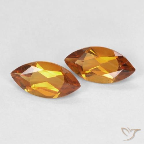 0.93克拉天然黄水晶，榄尖形，VS