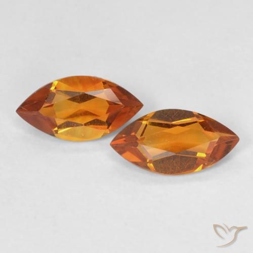 0.98ctw 天然 橙棕色 黄水晶, 榄尖形, VVS