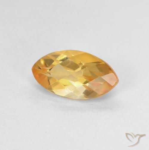 1.04克拉天然黄水晶，榄尖形，VVS-VS