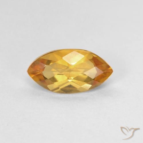 0.95ct 天然 橙金 黄水晶, 榄尖形, VVS-VS