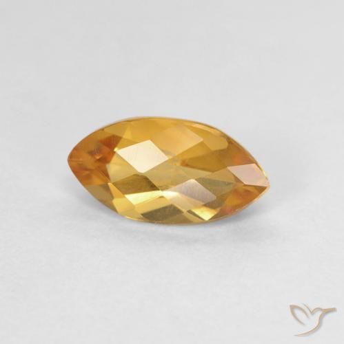 0.95克拉天然黄水晶，榄尖形，VVS-VS
