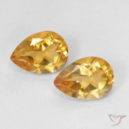 1.25ctw 天然 橙金 黄水晶, 梨形, VVS
