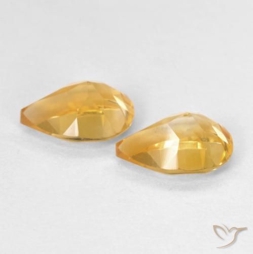 1.25克拉天然黄水晶，梨形，VVS