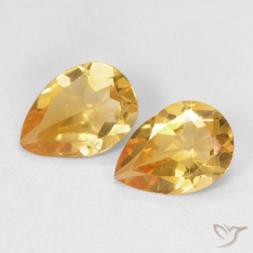 1.11ctw 天然 橙金 黄水晶, 梨形, VVS