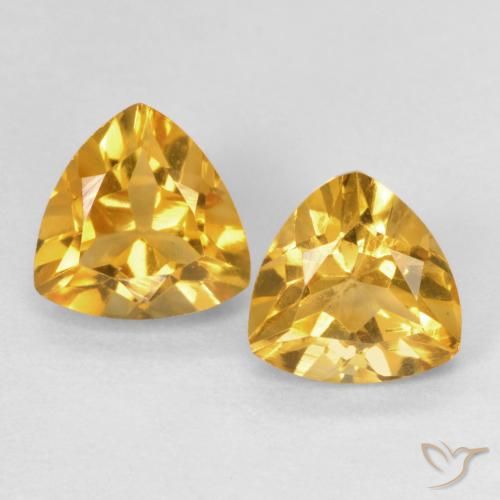 1.48ctw 天然 橙金 黄水晶, 胖三角形, VVS