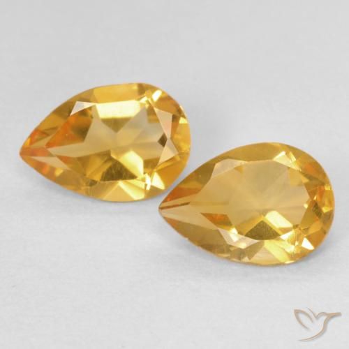 1.14ctw 天然 橙金 黄水晶, 梨形, VVS