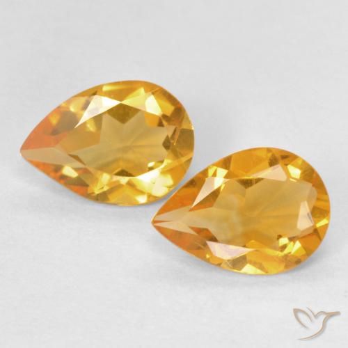 1.11ctw 天然 橙金 黄水晶, 梨形, VVS