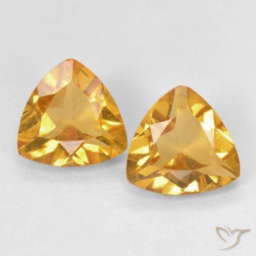 1.25ctw 天然 橙金 黄水晶, 胖三角形, VVS