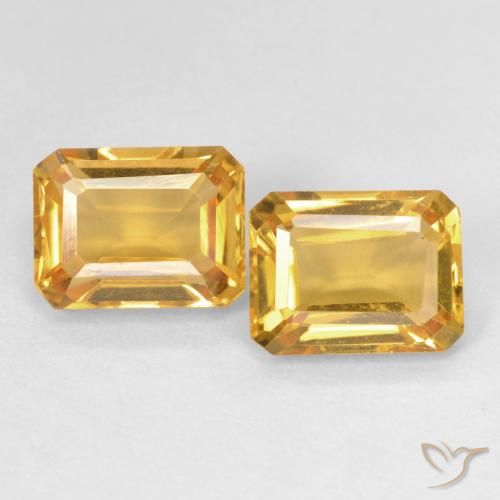 3.07ctw 天然 Medium Light Orange-Gold 黄水晶, 祖母绿式切割, VVS