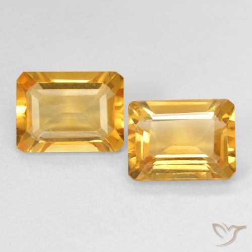 2.91ctw 天然 Medium Light Orange-Gold 黄水晶, 祖母绿式切割, VVS