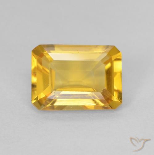 1.30ct 天然 中金 黄水晶, 祖母绿式切割, VVS