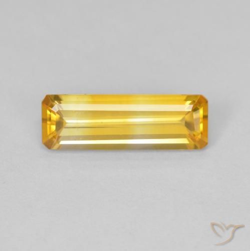 1.24ct 天然 金橙色 黄水晶, 祖母绿式切割, VVS