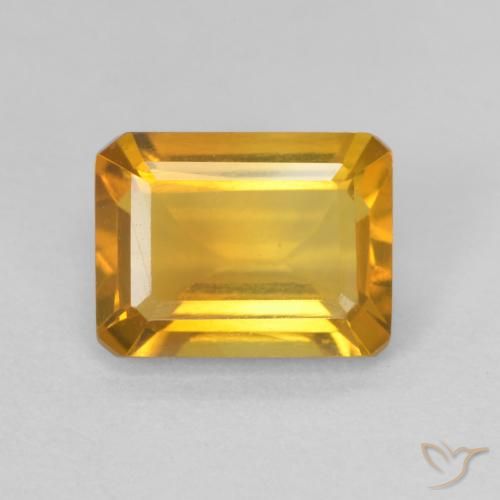1.40ct 天然 深金色 黄水晶, 祖母绿式切割, VVS