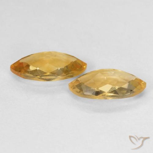1.58克拉天然黄水晶，榄尖形，VS