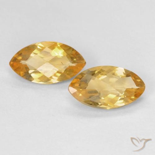 1.71ctw 天然 Medium Light-Golden 黄水晶, 榄尖形, VS