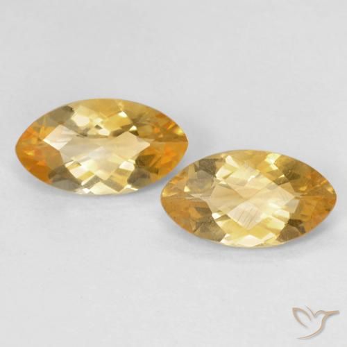 1.71ctw 天然 Medium Light-Golden 黄水晶, 榄尖形, VS