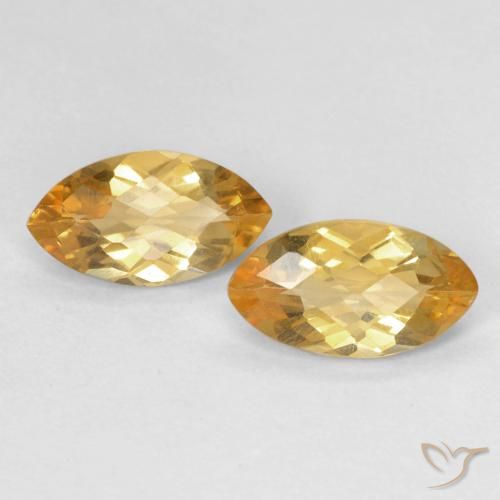 1.65ctw 天然 Medium Light-Golden 黄水晶, 榄尖形, VS