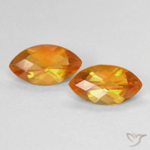 1.88ctw 天然 橙金 黄水晶, 榄尖形, VS