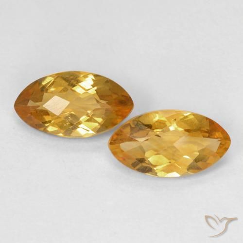 1.82ctw 天然 金橙色 黄水晶, 榄尖形, VS