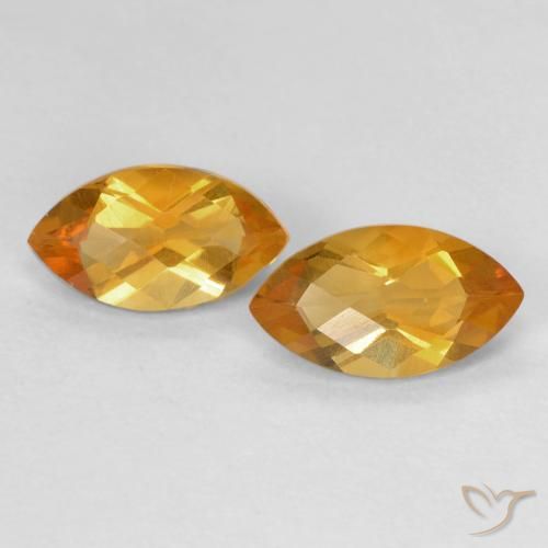 1.81ctw 天然 深橙金 黄水晶, 榄尖形, VS