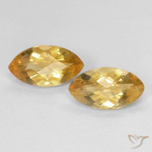 1.88ctw 天然 Medium Dark-Golden 黄水晶, 榄尖形, VS