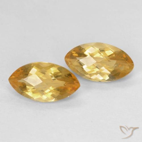 1.88克拉天然黄水晶，榄尖形，VS