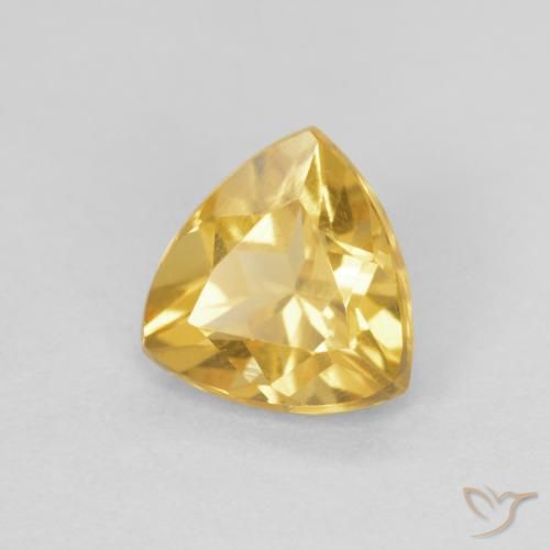 0.88克拉天然黄水晶，胖三角形，VVS-VS