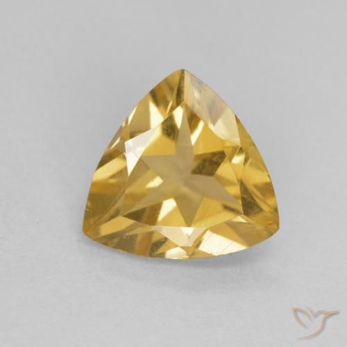 0.96ct 天然 金色 黄水晶, 胖三角形, VVS-VS