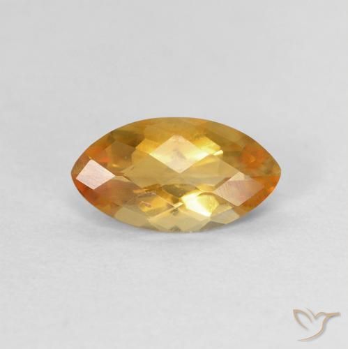 0.87ct 天然 Medium Light-Golden 黄水晶, 榄尖形, VVS-VS