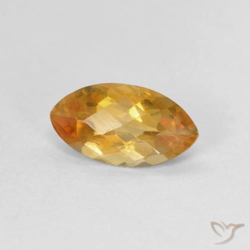 0.87克拉天然黄水晶，榄尖形，VVS-VS
