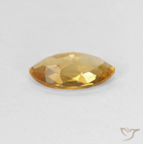 0.87克拉天然黄水晶，榄尖形，VVS-VS