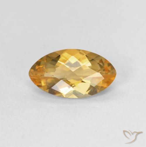 0.89ct 天然 金橙色 黄水晶, 榄尖形, VVS-VS
