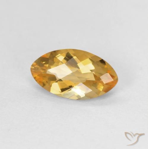 0.89克拉天然黄水晶，榄尖形，VVS-VS