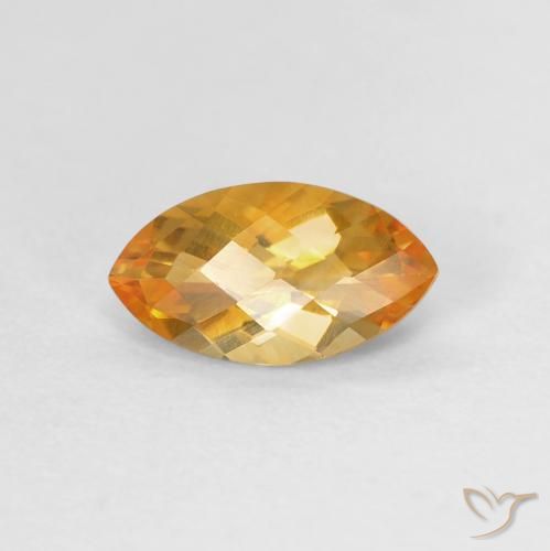 0.87克拉天然黄水晶，榄尖形，VVS-VS