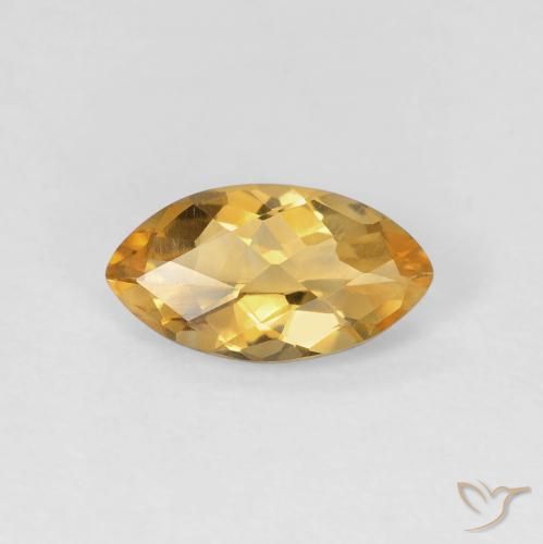0.82ct 天然 金橙色 黄水晶, 榄尖形, VVS-VS