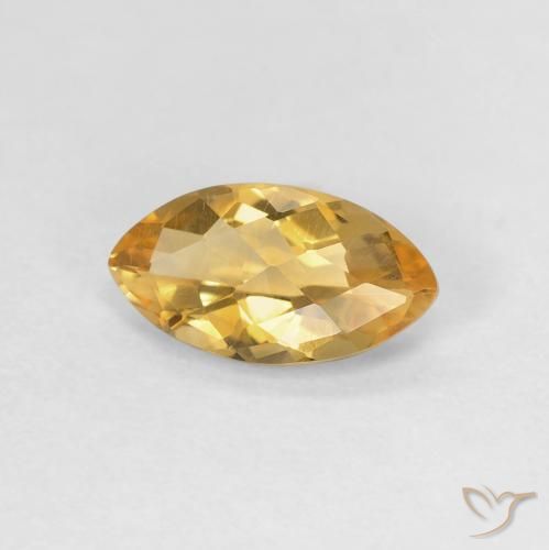 0.82克拉天然黄水晶，榄尖形，VVS-VS