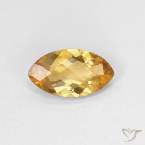 0.78ct 天然 Medium Light-Golden 黄水晶, 榄尖形, VVS-VS
