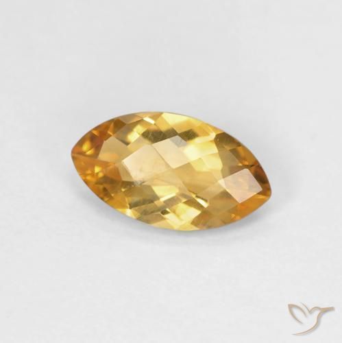 0.78克拉天然黄水晶，榄尖形，VVS-VS