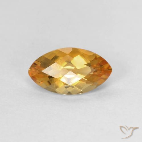 0.92ct 天然 深橙金 黄水晶, 榄尖形, VVS-VS