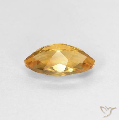 0.92克拉天然黄水晶，榄尖形，VVS-VS