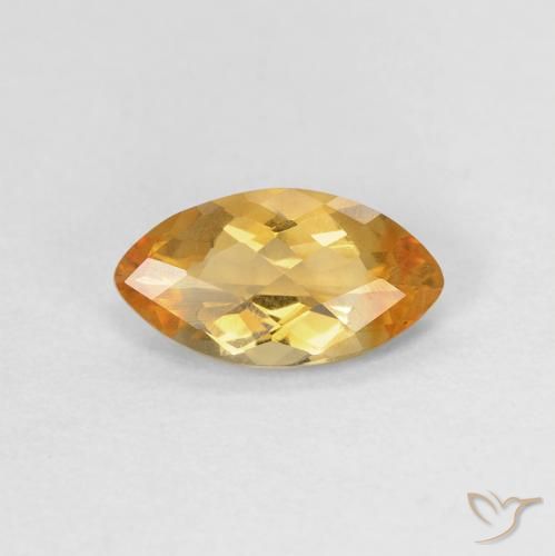 0.74ct 天然 金橙色 黄水晶, 榄尖形, VVS-VS