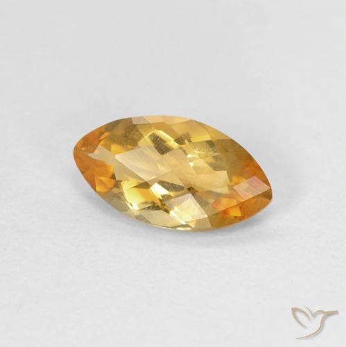 0.74克拉天然黄水晶，榄尖形，VVS-VS