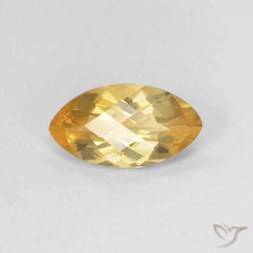 0.90ct 天然 Medium Light-Golden 黄水晶, 榄尖形, VVS-VS